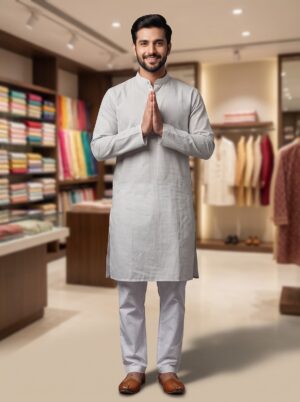 Home bearded man wearing kurta pyjamas 202607031102