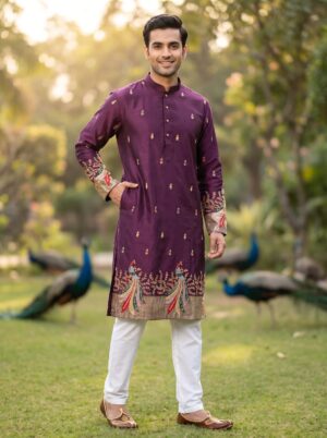 Home male model posing in kurta 202607012329
