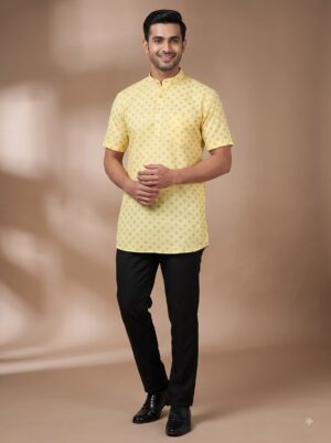 Home foil print haf sleeve short kurta 13fphs bjj