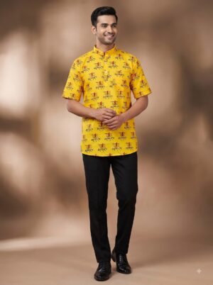 Home mahakal half sleeve short kurta 13mhco afj 1
